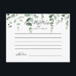 Elegant minimalistisch Eucalyptus Wedding Advice K Briefkaart<br><div class="desc">Deze elegante minimalistische eucalyptustrouwadvieskaart is perfect voor een moderne bruiloft. Het ontwerp omvat waterverf met de hand getrokken elegante botanische eucalyptustakken en -bladeren. Deze kaarten zijn perfect voor een bruiloft, vrijgezellenfeest, baby shower, graduatiedag en nog veel meer. Pas de kaarten aan met de namen van de bruid en de bruidegom,...</div>