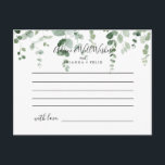 Elegant minimalistisch Eucalyptus Wedding Advice K Briefkaart<br><div class="desc">Deze elegante minimalistische eucalyptustrouwadvieskaart is perfect voor een moderne bruiloft. Het ontwerp omvat waterverf met de hand getrokken elegante botanische eucalyptustakken en -bladeren. Deze kaarten zijn perfect voor een bruiloft, vrijgezellenfeest, baby shower, graduatiedag en nog veel meer. Pas de kaarten aan met de namen van de bruid en de bruidegom,...</div>