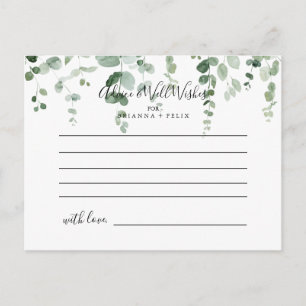 Elegant minimalistisch Eucalyptus Wedding Advice K Briefkaart