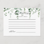 Elegant minimalistisch Eucalyptus Wedding Advice K Briefkaart (Voorkant)