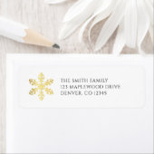 Elegant minimalistisch Faux Gold Foil Snowflake Etiket (Insitu)