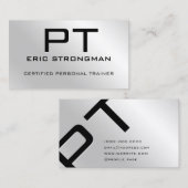 Elegant minimalistisch faux metalen zilver visitekaartje (Voorkant / Achterkant)