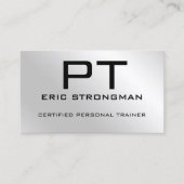 Elegant minimalistisch faux metalen zilver visitekaartje (Voorkant)