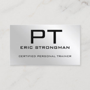 Elegant minimalistisch faux metalen zilver visitekaartje