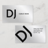 Elegant minimalistisch faux metallic zilver visitekaartje (Voorkant / Achterkant)