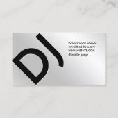 Elegant minimalistisch faux metallic zilver visitekaartje (Achterkant)