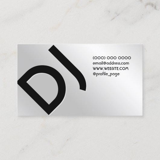 Elegant minimalistisch faux metallic zilver visitekaartje (Achterkant)