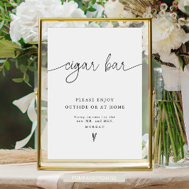 Elegant Minimalistisch Favor Cigar Bar Huwelijksbo Poster