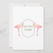 Elegant minimalistisch flamingo Baby shower Kaart (Achterkant)