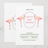 Elegant minimalistisch flamingo Baby shower Kaart (Voorkant / Achterkant)