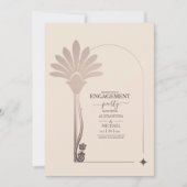 Elegant minimalistisch Floral Art Deco Verloving Kaart (Voorkant)