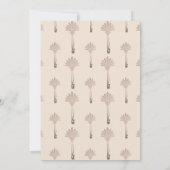 Elegant minimalistisch Floral Art Deco Verloving Kaart (Achterkant)