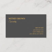 Elegant minimalistisch folie bladgoud visitekaartj visitekaartje (Achterkant)