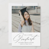 Elegant minimalistisch foto-Afstuderen Aankondiging (Voorkant)