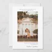 Elegant minimalistisch foto-bruiloft Website RSVP  Kaart (Voorkant)