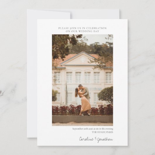 Elegant minimalistisch foto-bruiloft Website RSVP  Kaart