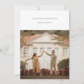 Elegant minimalistisch foto-bruiloft Website RSVP  Kaart (Achterkant)