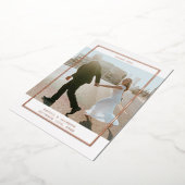 Elegant minimalistisch foto-Roos Gold Hartelijk da Folie Uitnodiging (Gedraaid)