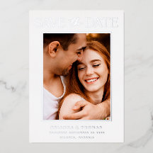 Elegant minimalistisch foto Silver Save the Date
