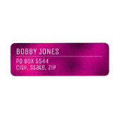 Elegant Minimalistisch Fuchsia Metallic Retouradre Etiket (Voorkant)