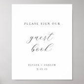 Elegant minimalistisch gastenboek poster (Voorkant)