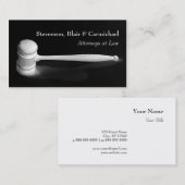 Elegant Minimalistisch Gavel Rechter Attorney Busi Visitekaartje (Voorkant / Achterkant)