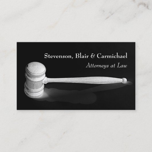 Elegant Minimalistisch Gavel Rechter Attorney Busi Visitekaartje (Voorkant)
