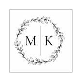 Elegant minimalistisch gebladerte monogram rubberstempel (Afrduk)