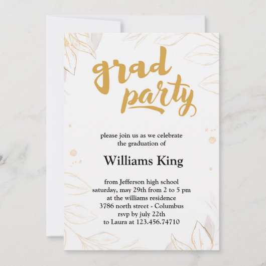 Elegant minimalistisch geborsteld Charm Graduation Kaart (Voorkant)