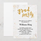 Elegant minimalistisch geborsteld Charm Graduation Kaart (Voorkant / Achterkant)