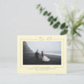Elegant minimalistisch geel sparen de Datum Foto Save The Date (Staand voorkant)