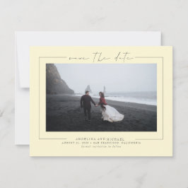 Elegant minimalistisch geel sparen de Datum Foto Save The Date