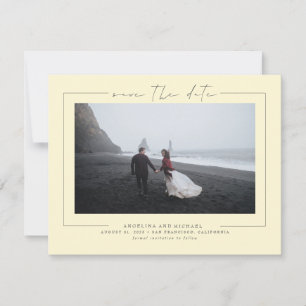 Elegant minimalistisch geel sparen de Datum Foto Save The Date