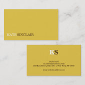 Elegant minimalistisch geel visitekaartje (Voorkant / Achterkant)