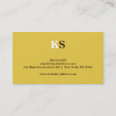 Elegant minimalistisch geel visitekaartje (Achterkant)