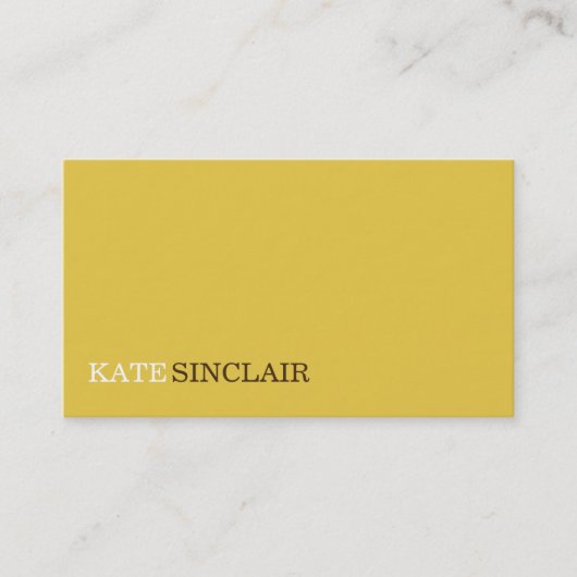 Elegant minimalistisch geel visitekaartje (Voorkant)