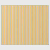 Elegant minimalistisch geel wit streepjespatroon cadeaupapier (Vlak)