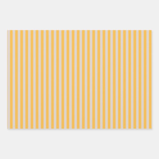 Elegant minimalistisch geel wit streepjespatroon inpakpapier vel (Voorkant 3)
