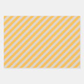 Elegant minimalistisch geel wit streepjespatroon inpakpapier vel (Voorkant 2)