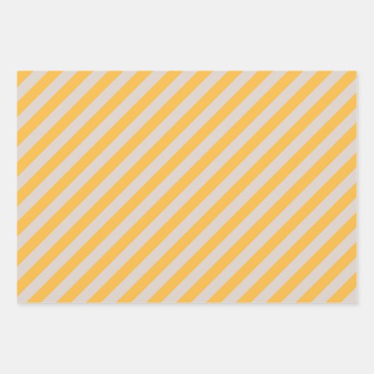 Elegant minimalistisch geel wit streepjespatroon inpakpapier vel (Voorkant 2)