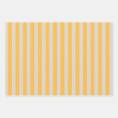 Elegant minimalistisch geel wit streepjespatroon inpakpapier vel (Voorkant)
