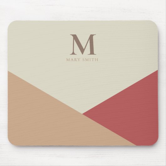 Elegant minimalistisch geometrisch monogram muismat (Voorkant)