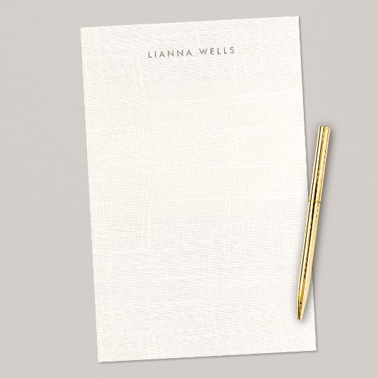 Elegant minimalistisch gepersonaliseerd linnen (af briefpapier