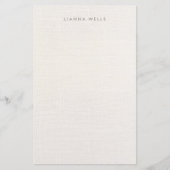 Elegant minimalistisch gepersonaliseerd linnen (af briefpapier (Voorkant)