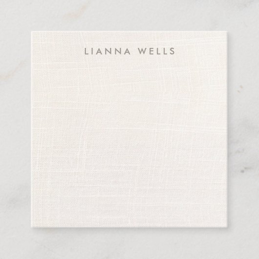 Elegant minimalistisch gepersonaliseerd linnen (af informatiekaartje (Voorkant)