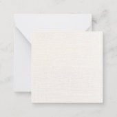Elegant minimalistisch gepersonaliseerd linnen (af notitiekaartje (Achterkant)