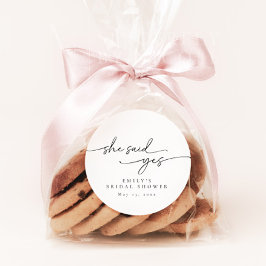 Elegant, minimalistisch gepersonaliseerd Vrijgezel Ronde Sticker