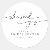 Elegant, minimalistisch gepersonaliseerd Vrijgezel Ronde Sticker (Voorkant)