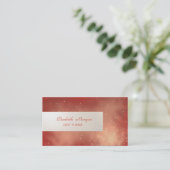 Elegant minimalistisch, gestreept, rood visitekaartje (Staand voorkant)