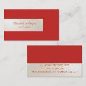 Elegant minimalistisch, gestreept, rood visitekaartje (Voorkant / Achterkant)